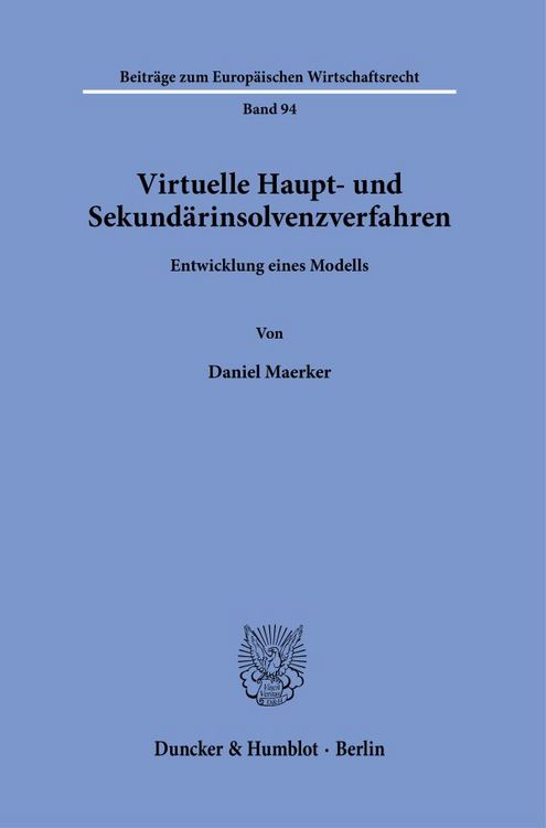 Produktbild: Virtuelle Haupt- und Sekund&auml;rinsolvenzverfahren