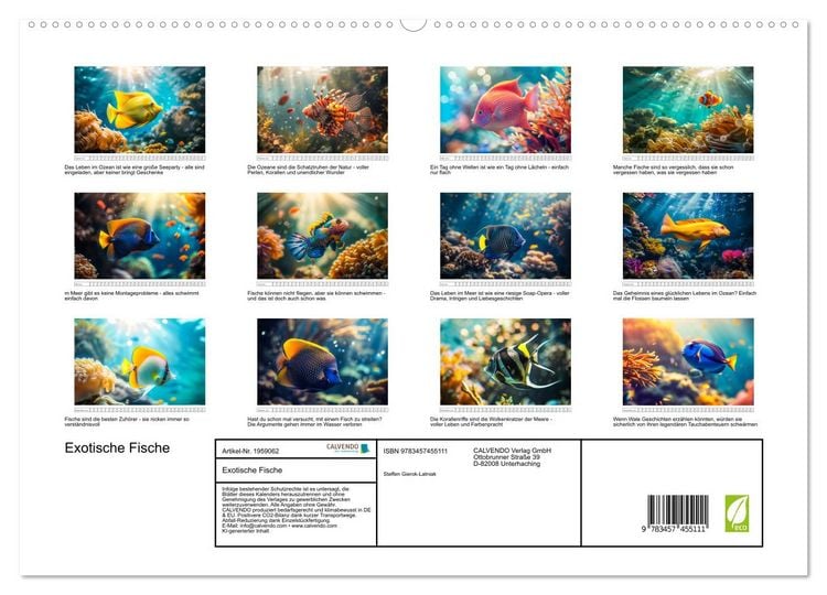 Produktbild: Exotische Fische (hochwertiger Premium Wandkalender 2026 DIN A2 quer), Kunstdruck in Hochglanz