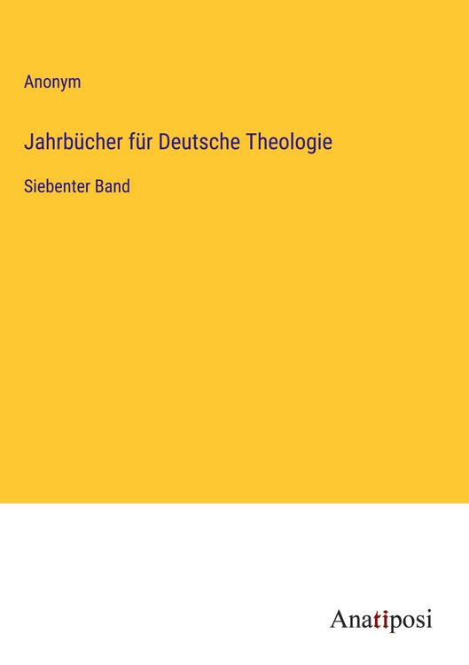 Produktbild: Jahrb&uuml;cher f&uuml;r Deutsche Theologie