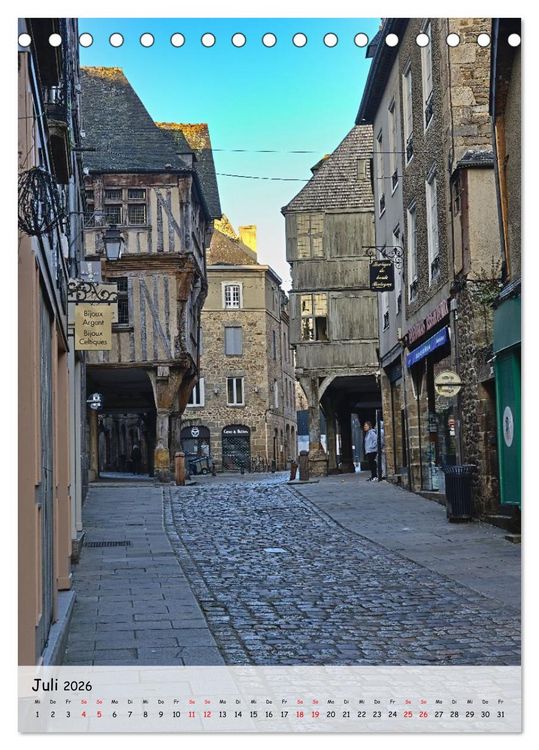 Produktbild: Dinan, die mittelalterliche Perle in der Bretagne (Tischkalender 2026 DIN A5 hoch), CALVENDO Monatskalender