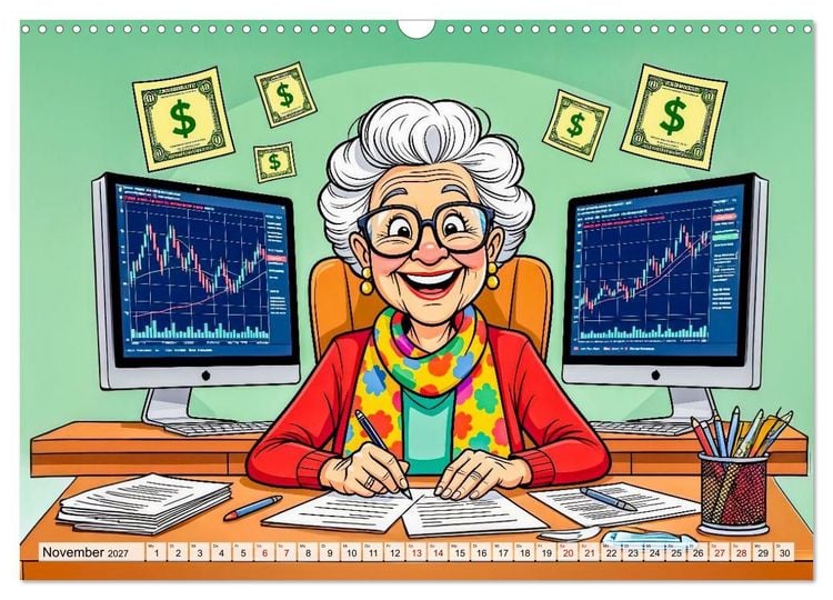 Produktbild: Oma rockt den Ruhestand - Lustiger Frauenkalender mit Humor (Wandkalender 2027 DIN A3 quer), CALVENDO Monatskalender