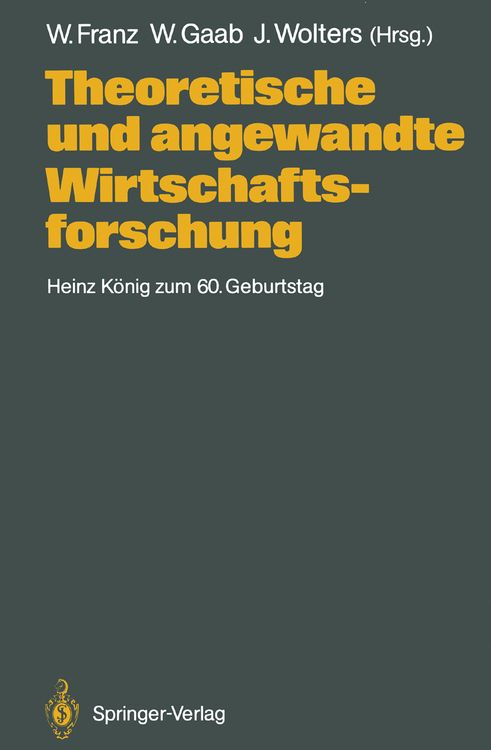 Produktbild: Theoretische und angewandte Wirtschaftsforschung