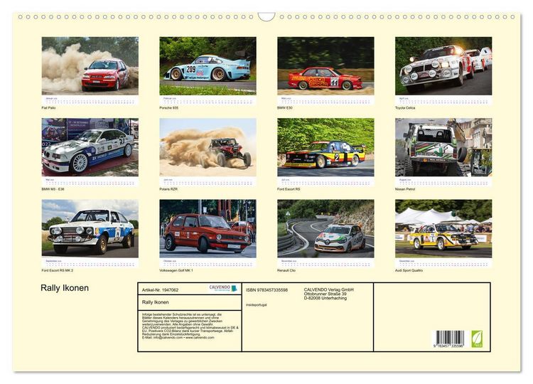 Produktbild: Rally Ikonen (Wandkalender 2026 DIN A2 quer), CALVENDO Monatskalender