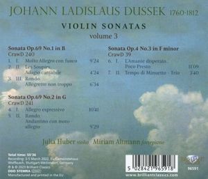 Produktbild: Dussek:Violin Sonatas,Volume 3
