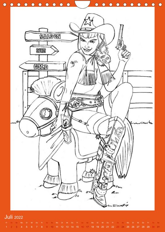 Produktbild: Burlesque Malkalender, Malbuch / burlesque coloring book mit Bildern von Sara Horwath (Wandkalender 2022 DIN A4 hoch)