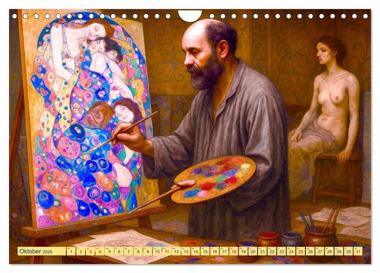 Produktbild: Gustav Klimt. Sein Leben, seine Kunstwerke (Wandkalender 2026 DIN A4 quer), CALVENDO Monatskalender