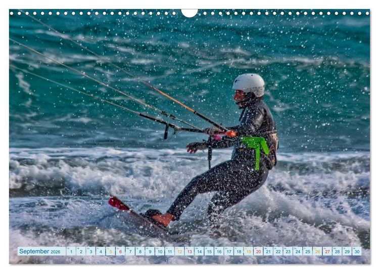 Produktbild: Kitesurfen - &uuml;ber den Wellen (Wandkalender 2026 DIN A3 quer), CALVENDO Monatskalender