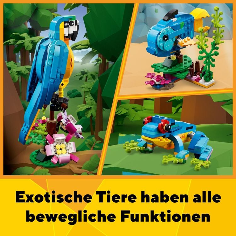 LEGO Creator 3in1 31136 Exotischer Papagei Tier-Spielzeug-Set