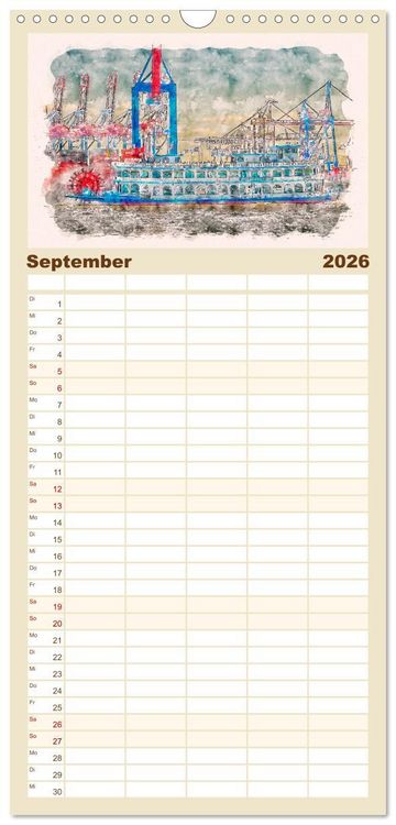 Produktbild: Familienplaner 2026 - Hamburg - malerische Metropole mit 5 Spalten (Wandkalender, 21 x 45 cm) CALVENDO