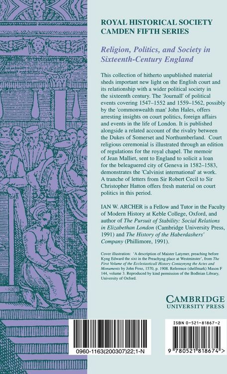 Produktbild: Religion, Politics, and Society in Sixteenth-Century England