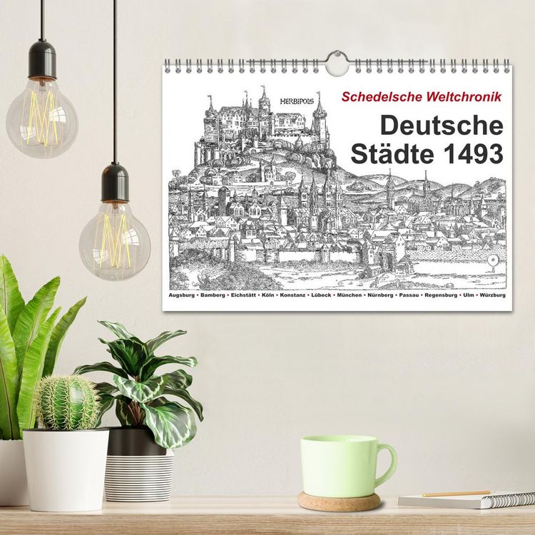 Produktbild: Schedelsche Weltchronik Deutsche St&auml;dte 1493 (Wandkalender 2026 DIN A4 quer), CALVENDO Monatskalender