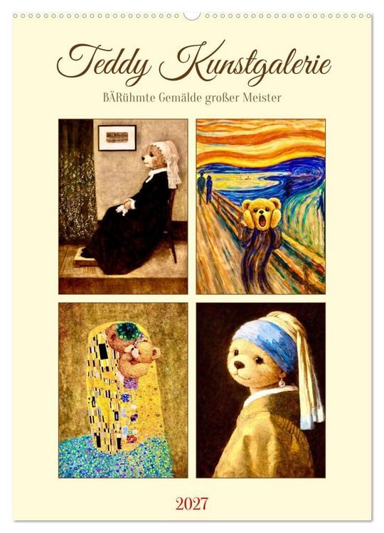 Produktbild: Teddy Kunstgalerie (Wandkalender 2027 DIN A2 hoch), CALVENDO Monatskalender