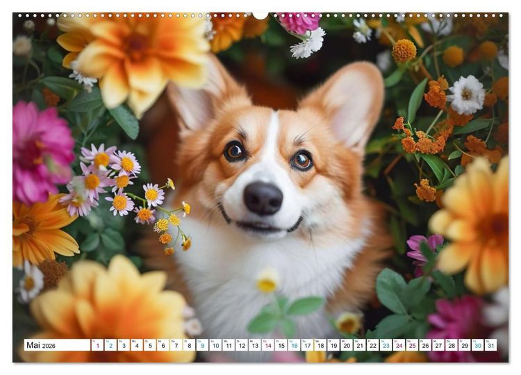 Produktbild: Happy Corgis (Wandkalender 2026 DIN A2 quer), CALVENDO Monatskalender