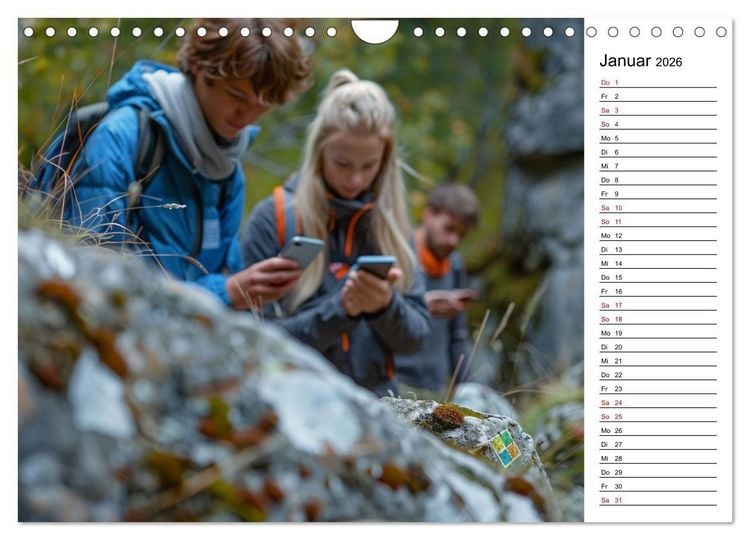 Produktbild: Der Geocaching Found it Kalender (Wandkalender 2026 DIN A4 quer), CALVENDO Monatskalender