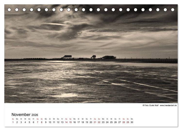 Produktbild: Sankt Peter-Ording. Ein Traum an der Nordsee (Tischkalender 2026 DIN A5 quer), CALVENDO Monatskalender