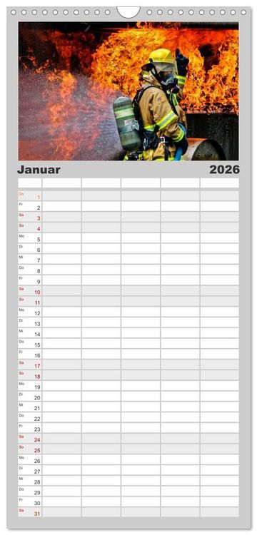 Produktbild: Familienplaner 2026 - Feuerwehr - weltweit im Einsatz mit 5 Spalten (Wandkalender, 21 x 45 cm) CALVENDO
