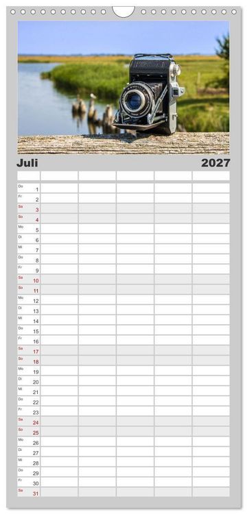 Produktbild: Familienplaner 2027 - Alte Fotoapparate, Augenzeugen der Zeit mit 5 Spalten (Wandkalender, 21 x 45 cm) CALVENDO