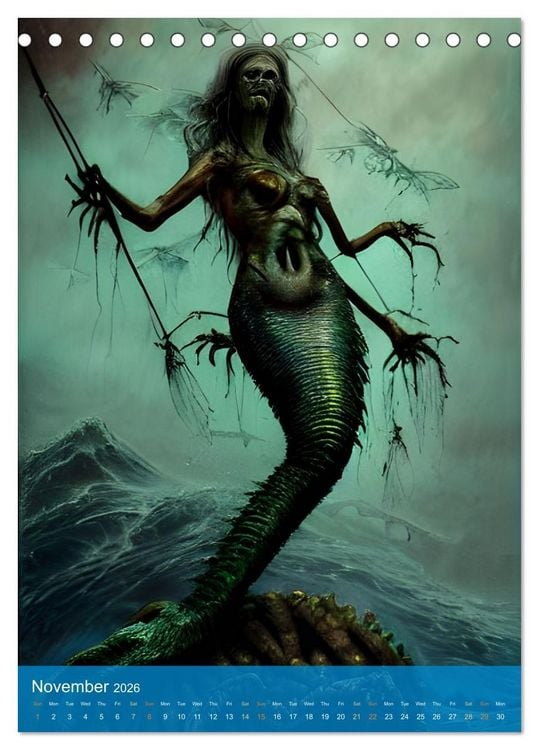 Produktbild: Sirens of the Undead Seas (Desk Calendar 2026 DIN A5 portrait), CALVENDO 12 Month DeskCalendar