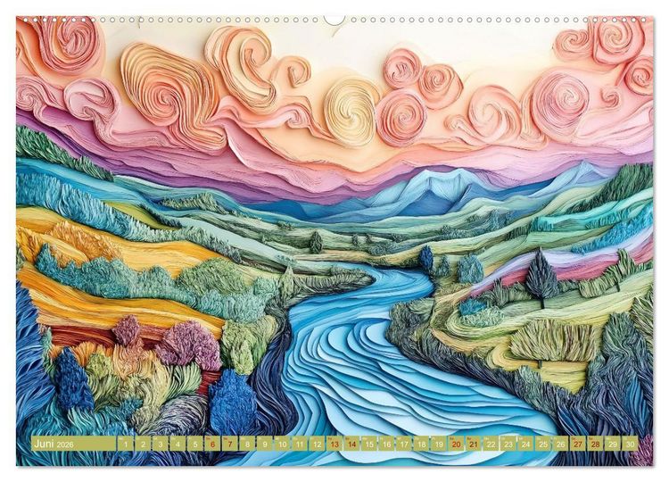 Produktbild: Kunstvolle Horizonte (hochwertiger Premium Wandkalender 2026 DIN A2 quer), Kunstdruck in Hochglanz