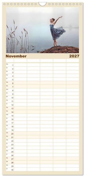 Produktbild: Familienplaner 2027 - Fl&uuml;gel aus Licht - Ballett in der Poesie der Natur mit 5 Spalten (Wandkalender, 21 x 45 cm) CALVENDO
