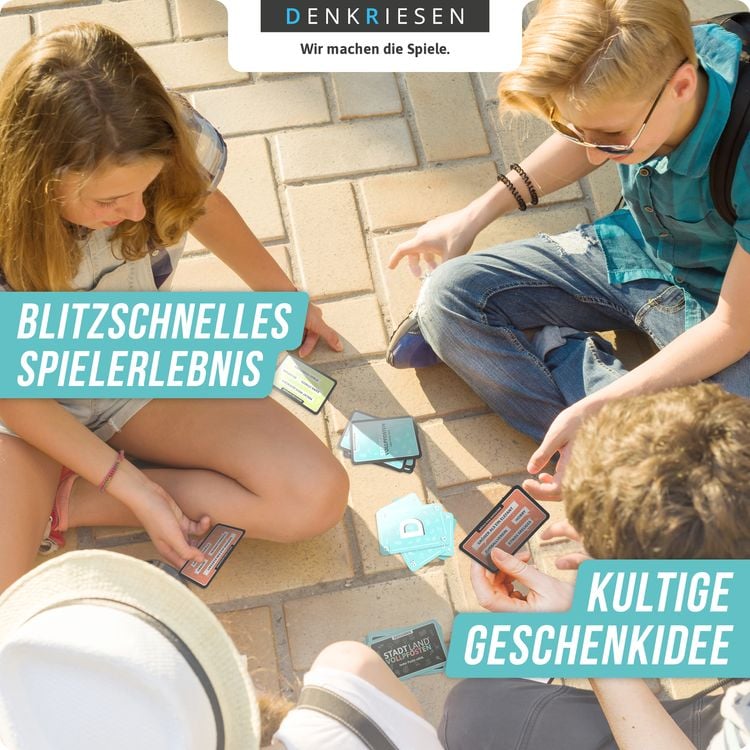 Denkriesen - Stadt Land Vollpfosten® - das Kartenspiel - Junior Edition "jeder Punkt Zählt."