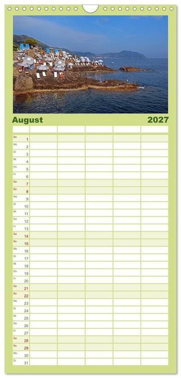 Produktbild: Familienplaner 2027 - Die zeitlose Sch&ouml;nheit von Genua mit 5 Spalten (Wandkalender, 21 x 45 cm) CALVENDO
