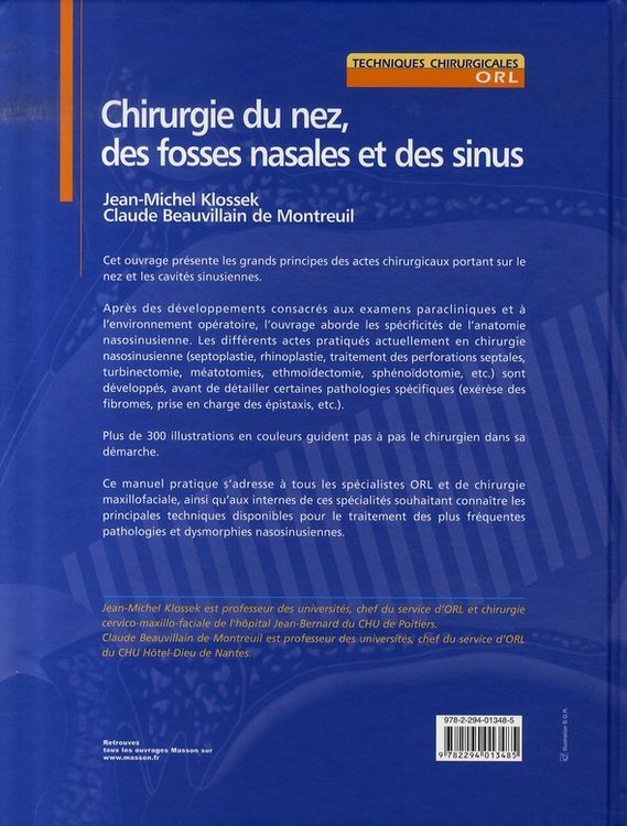 Produktbild: Chirurgie du Nez, des Fosses Nasales et des Sinus