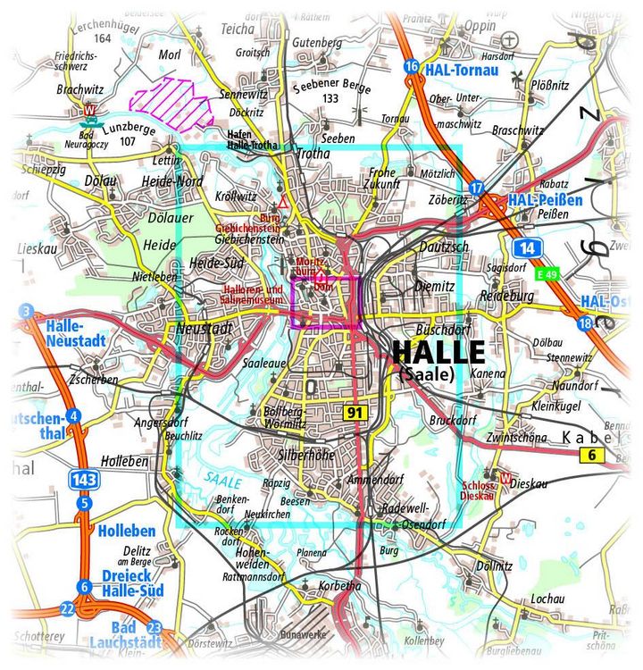 Produktbild: Publicpress Stadtplan Halle (Saale) 1:14.000