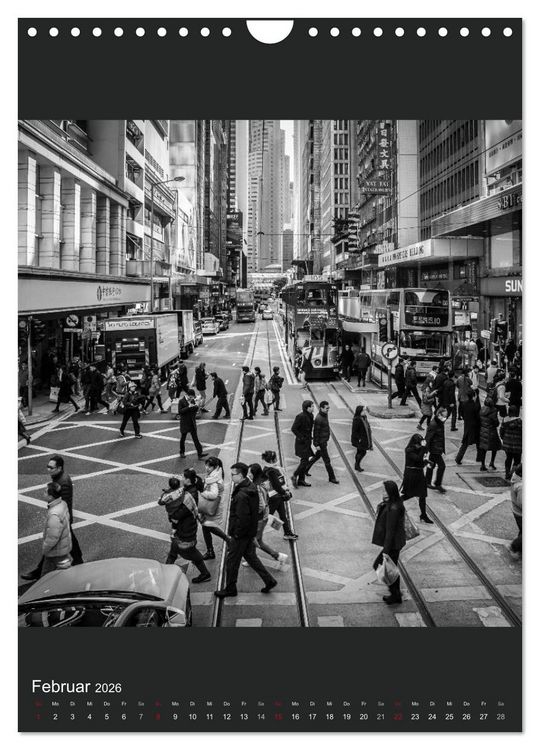 Produktbild: Hongkong schwarzwei&szlig; (Wandkalender 2026 DIN A4 hoch), CALVENDO Monatskalender