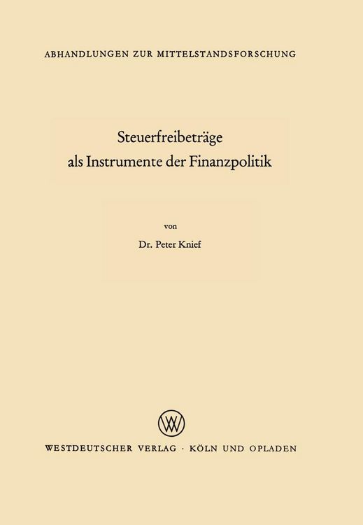 Produktbild: Steuerfreibetr&auml;ge als Instrumente der Finanzpolitik