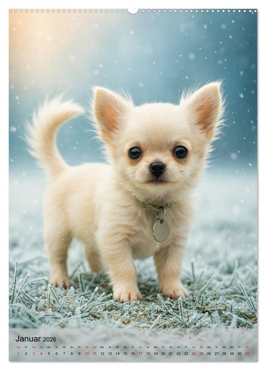 Produktbild: Chihuahua Diamonds &ndash; Magic Moments mit unseren sch&ouml;nsten Welpen aller Zeiten (Wandkalender 2026 DIN A2 hoch), CALVENDO Monatskalender