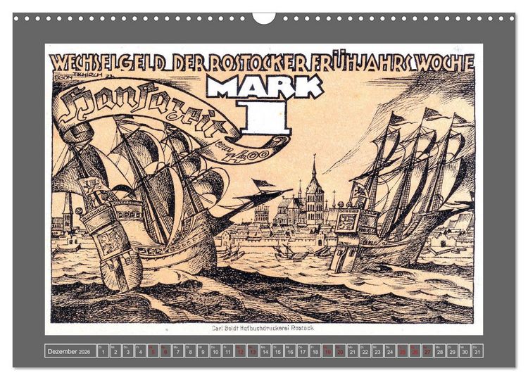 Produktbild: Gru&szlig; aus Rostock (Wandkalender 2026 DIN A3 quer), CALVENDO Monatskalender