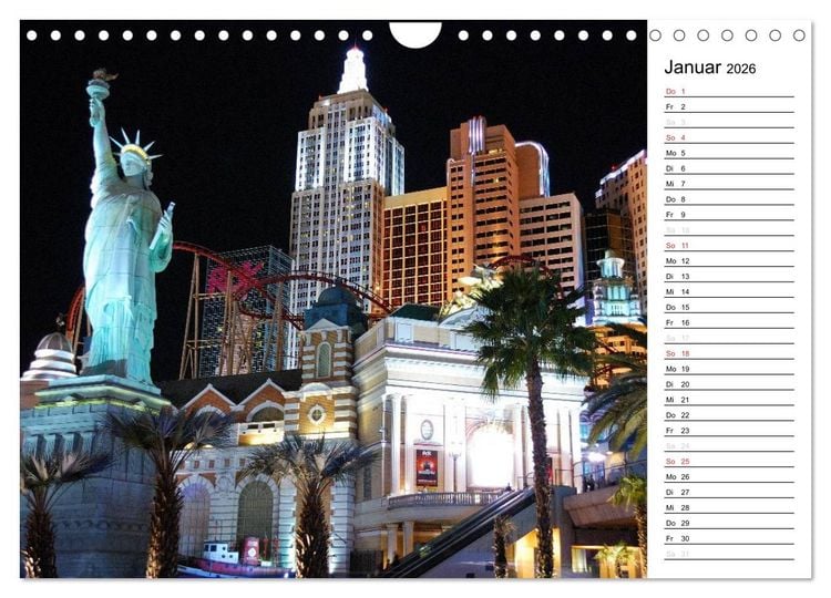 Produktbild: LAS VEGAS - by night (Wandkalender 2026 DIN A4 quer), CALVENDO Monatskalender