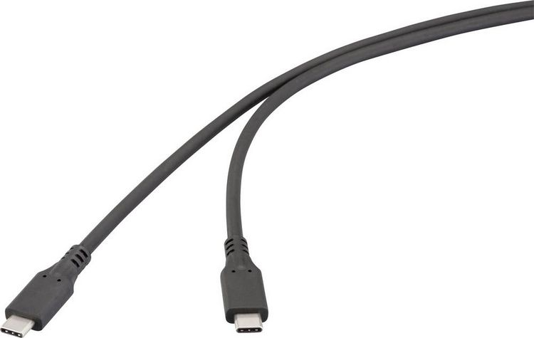 Produktbild: Renkforce USB-Kabel USB4&reg; USB-C&reg; Stecker 1.00m Schwarz RF-6830438