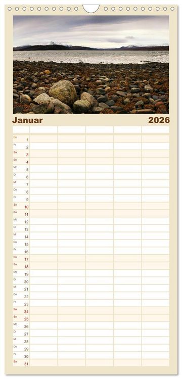 Produktbild: Familienplaner 2026 - Schottland - Land der Legenden mit 5 Spalten (Wandkalender, 21 x 45 cm) CALVENDO
