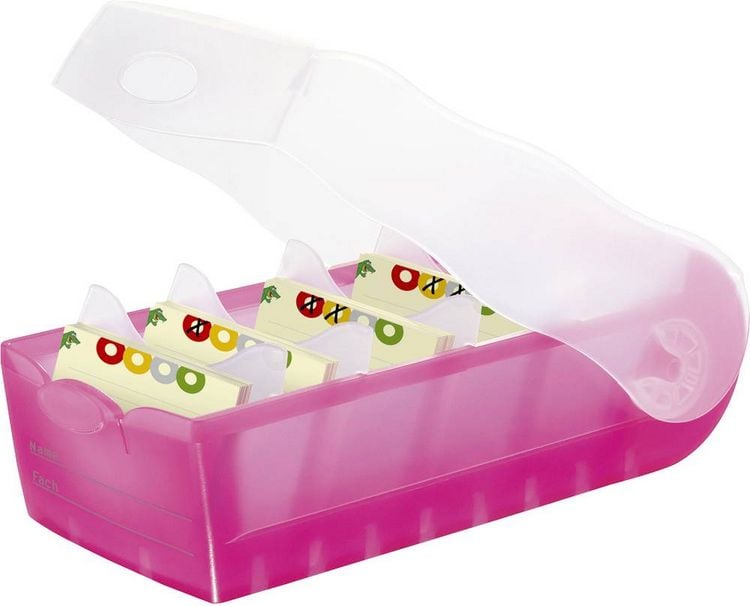 Produktbild: HAN CROCO 997-663 Karteibox Transluzent, Pink max. Anzahl der Karten: 900 Karten DIN A7 quer inkl. 100 linierten Karten