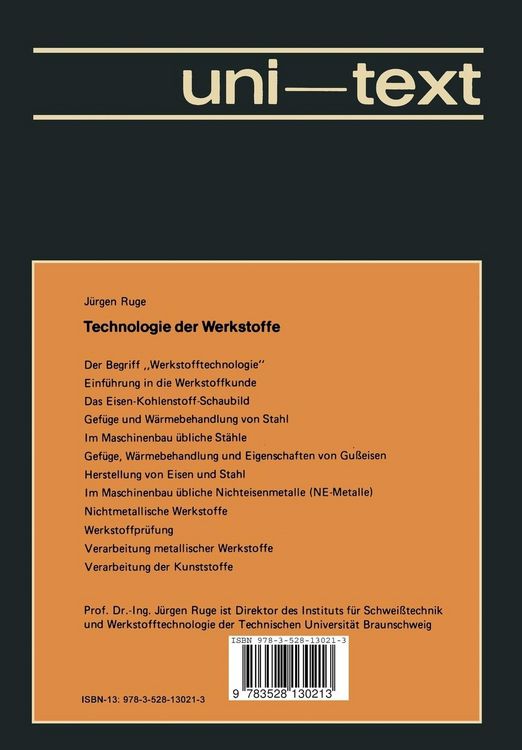 Produktbild: Technologie der Werkstoffe