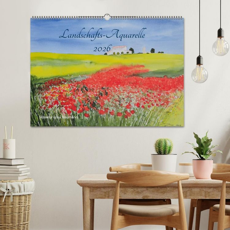 Produktbild: Landschafts-Aquarelle 2026 Roswita Ilona Baumann (Wandkalender 2026 DIN A2 quer), CALVENDO Monatskalender