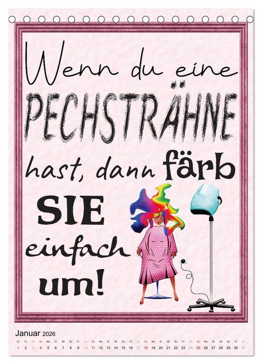Produktbild: Friseur-Spr&uuml;che (Tischkalender 2026 DIN A5 hoch), CALVENDO Monatskalender