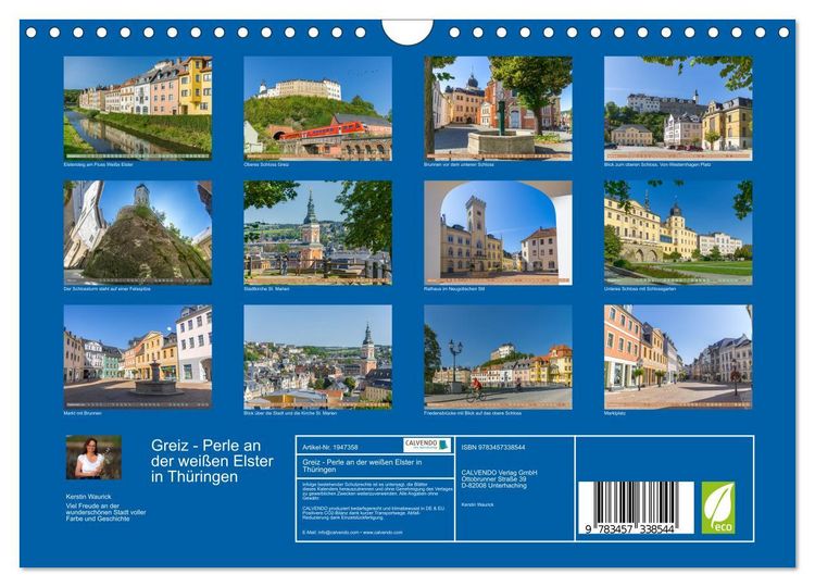 Produktbild: Greiz - Perle an der wei&szlig;en Elster in Th&uuml;ringen (Wandkalender 2026 DIN A4 quer), CALVENDO Monatskalender