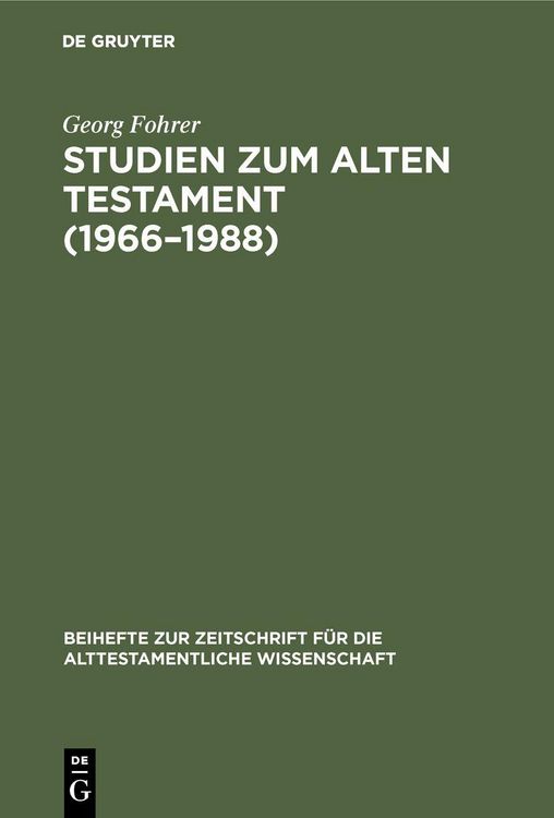 Produktbild: Studien zum Alten Testament (1966-1988)