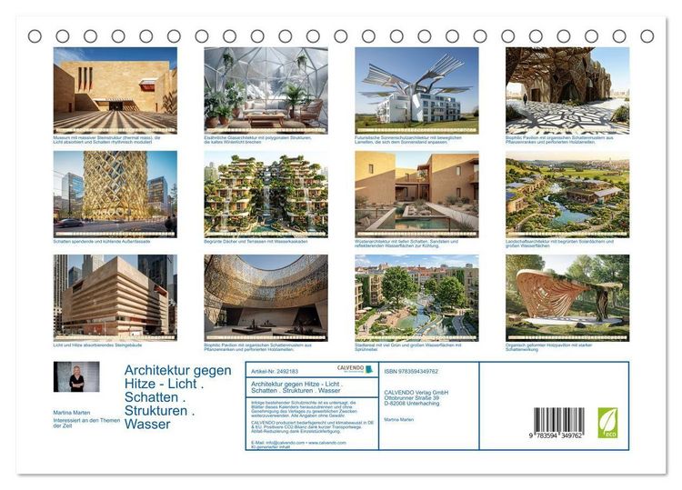 Produktbild: Architektur gegen Hitze - Licht. Schatten. Strukturen. Wasser (Tischkalender 2027 DIN A5 quer), CALVENDO Monatskalender