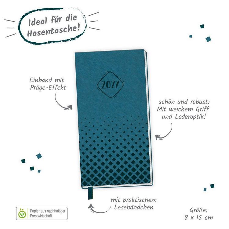 Produktbild: TR&Ouml;TSCH - Taschenterminer Soft Touch Petrol 2027