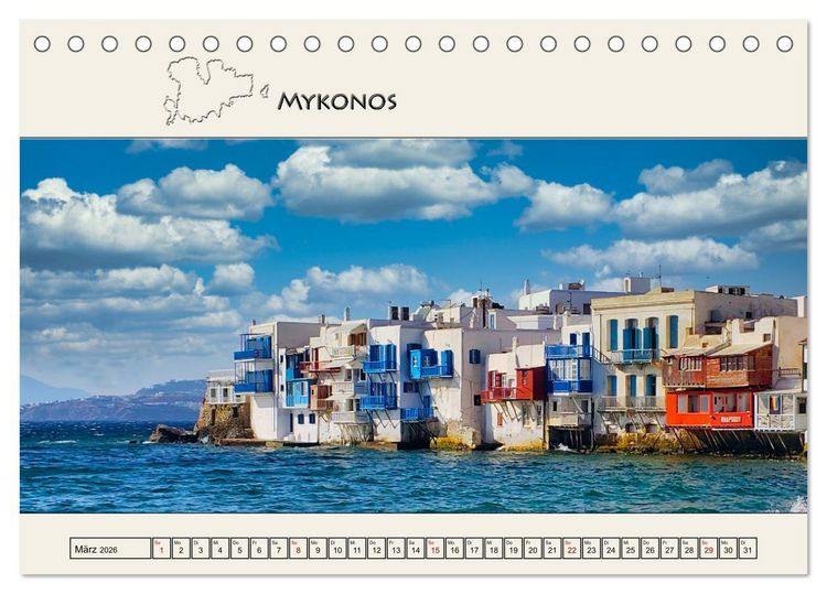 Produktbild: Reise durch die Griechische Inselwelt (Tischkalender 2026 DIN A5 quer), CALVENDO Monatskalender