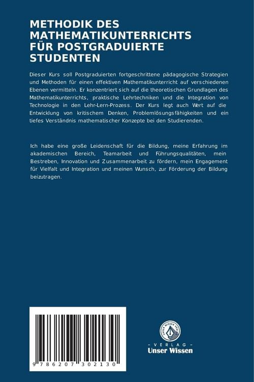 Produktbild: Methodik des Mathematikunterrichts f&uuml;r Postgraduierte Studenten