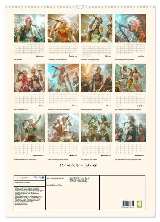 Produktbild: Punkerg&ouml;ren - In Aktion (Wandkalender 2026 DIN A2 hoch), CALVENDO Monatskalender
