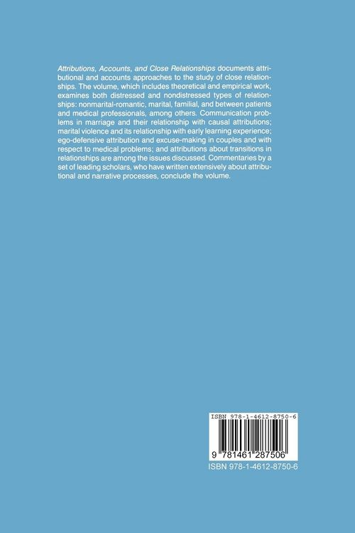Produktbild: Attributions, Accounts, and Close Relationships