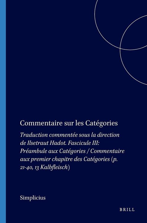 Produktbild: Commentaire sur les Cat&eacute;gories
