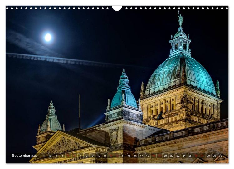 Produktbild: Nachts in Leipzig (Wandkalender 2026 DIN A3 quer), CALVENDO Monatskalender