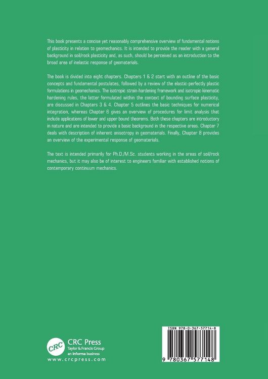 Produktbild: Fundamentals of Plasticity in Geomechanics